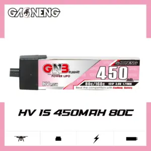 GAONENG GNB 450mAh 1S 3.8V 80C LiPo Battery (BT2.0)